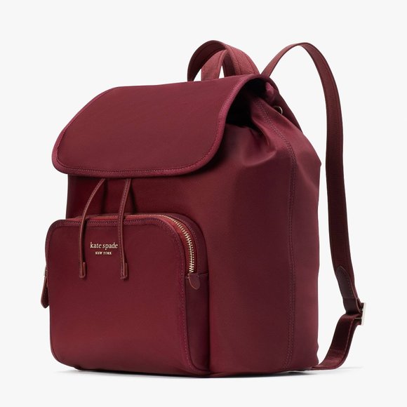 New Kate Spade Sam Medium Backpack the Little Better Nylon Dark Merlot main image 5